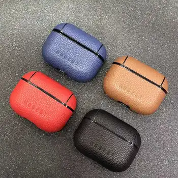 

Brand Headphone Case For Airpods Pro Case Leather Luxury Genuine Cover For Apple Air Pods 3 Pro Cases Earpods Earphone Hook Bags