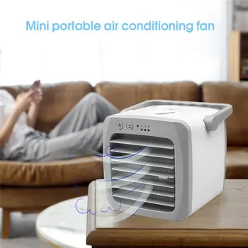 

USB Small Air Conditioner Mini Fan Household Dormitory Office Air Cooler Desk Cooler Cooling Bladeless Fan Water Mist Fan 5v CE