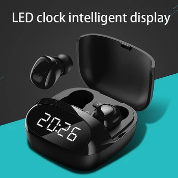 

XG-29 Bluetooth Headset, TWS Bluetooth 5.0 Sports Stereo Mini Earbuds Sn Display Clock Charging Box Wireless Headset