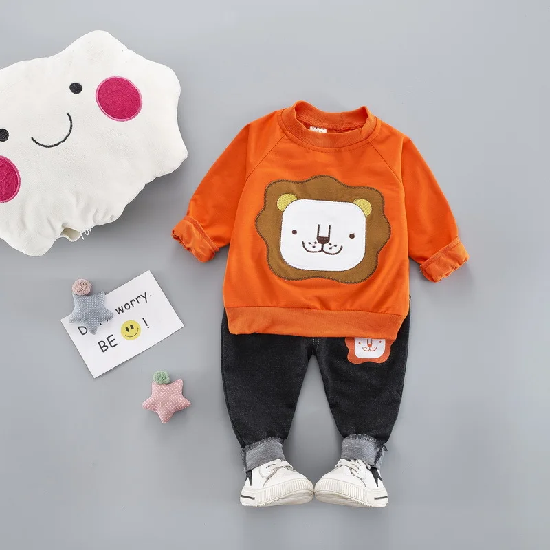 

2019 New Style Autumn Korean-style Boys' Clothes Two-Piece Set 0-4 Years Old Baby Cartoon Fashion CHILDREN'S Suit