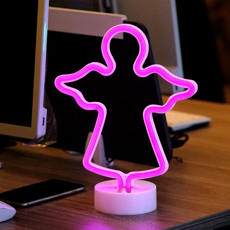 Светодиодный неоновый ночник Фламинго Единорог Ангел сердце лампа с ...