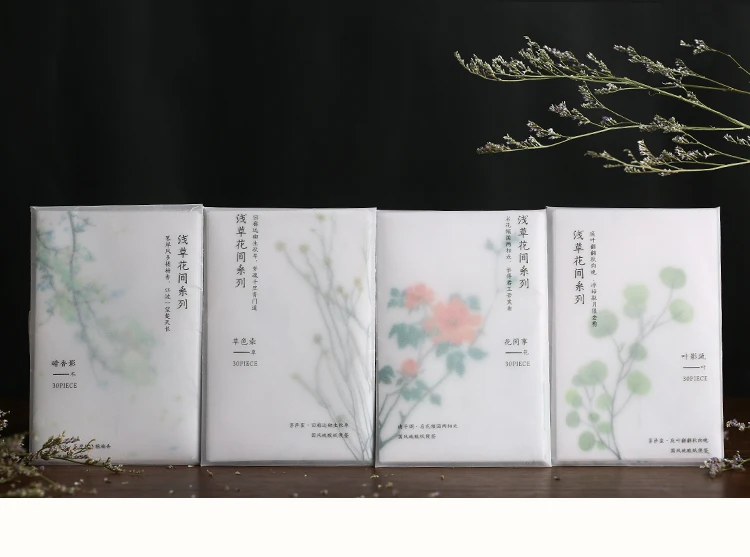 Ретро растения серии бумажные липкие Примечания цветочный полупрозрачный дневник-блокнот для заметок стационарные хлопья скрапбукинга декоративные винтажные