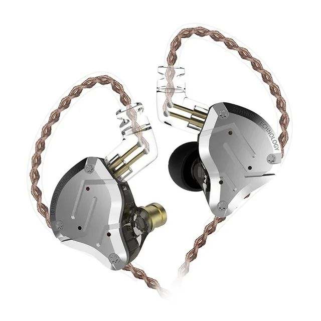 black no mic KZ ZS10 PRO 1DD 4BA HIFI металлическая гарнитура, гибридные наушники в ухо, спортивные наушники с шумоподавлением - Цвет: black no mic
