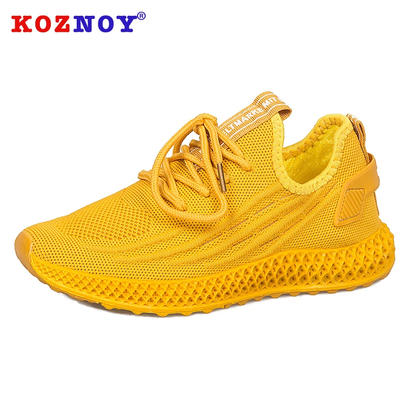 

Koznoy Sneakers Women Spring Flat Bottom Dropshipping Breathable Leisure Round Toe Rubber Cross Tied Lace Solid Mesh Women Shoes