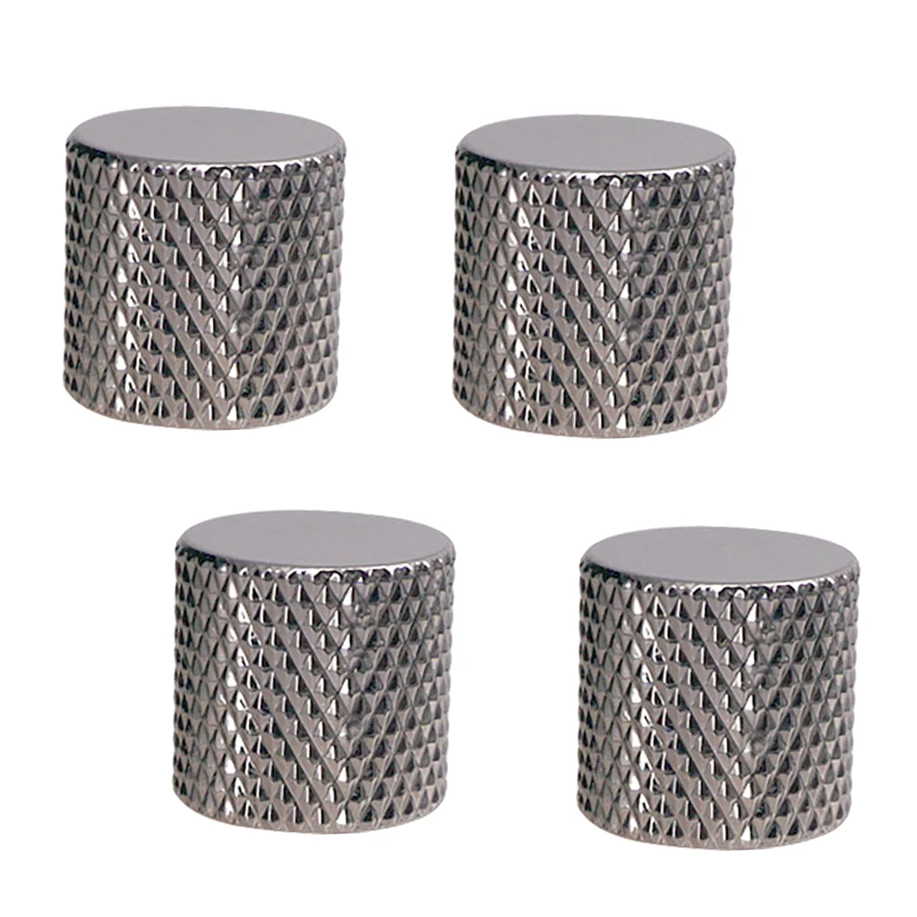 Black Metal Guitar Volume Tone Control Knob Switch Tip Knob Cap