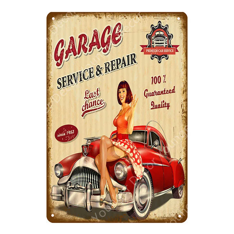 Дедуся для жестяные вывески «Garage» Инструменты для ремонта автомобилей Шины металла плакат настенный художественный Декор Винтаж декоративная тарелка мой гараж мои правила доска YI-087 - Цвет: YD1636EI