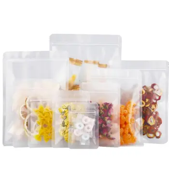 

100pcs Clear Poly Zipper Bags Resealable Candy Zip Storage Bag Tea Packaging Self Seal Package Pouch Storage Supply·