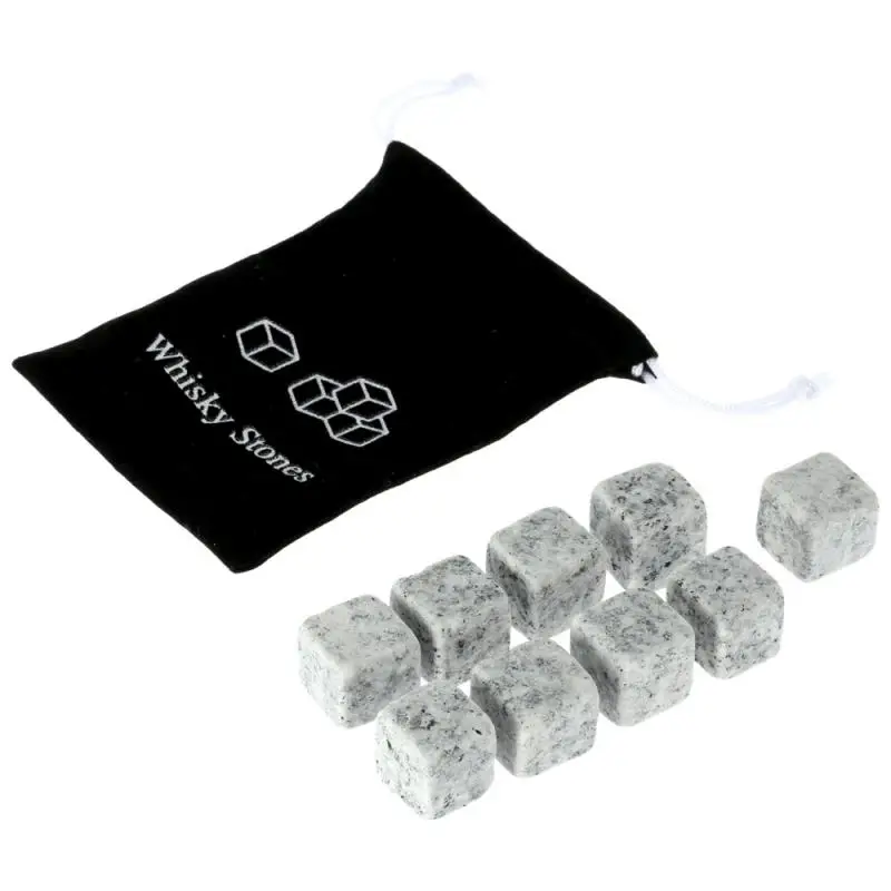 Hot Selling Whiskey Ice Wine Stone 9pcs Natural Whiskey Refrigerated Stone Cooler Ice Drink Cube Gift