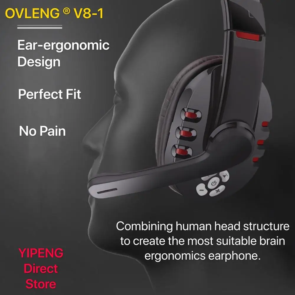 OVLENG V8-1 беспроводные Bluetooth наушники гарнитура геймер поддержка микрофон игровые наушники