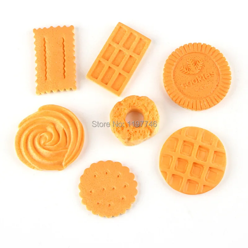10 pcs Resin Sandwich Biscuit Food Crafts 16mm Flatback Cabochons Slime Charms