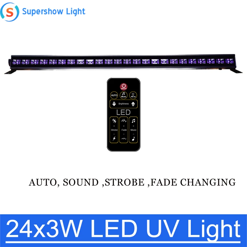 24x3W Remote Control UV LED Black Light Bar for Halloween Neon Party | Лампы и освещение