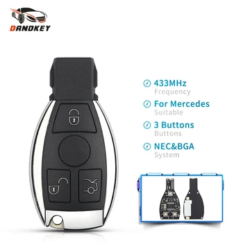 

Dandkey 433MHz Replacement For Mercedes Benz Year 2000+ Supports Original NEC and BGA Smart Remote Control Key Fob 3 Buttons