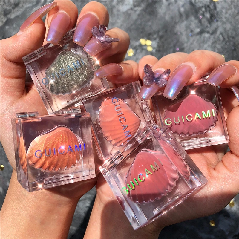 

Makeup Shell Face Blusher Highlighter Powder Face Blush Palette Ice Cube Rouge Highlighter Cheek Blusher Orange Blush Cosmetic