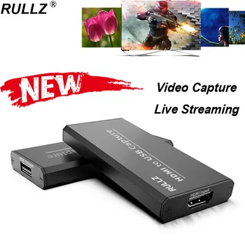 

Rullz 4K Video Capture Card 1080P Live Streaming Device USB 2.0 HDMI Capture Card for PS4 XBOX Switch Game Live Broadcast Record