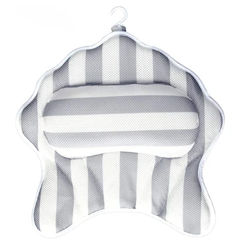 

Bath Pillow Cushion with 6 Suction Cups 3D Mesh Bath Neck Pillow for Bathtub, Hot Tub
