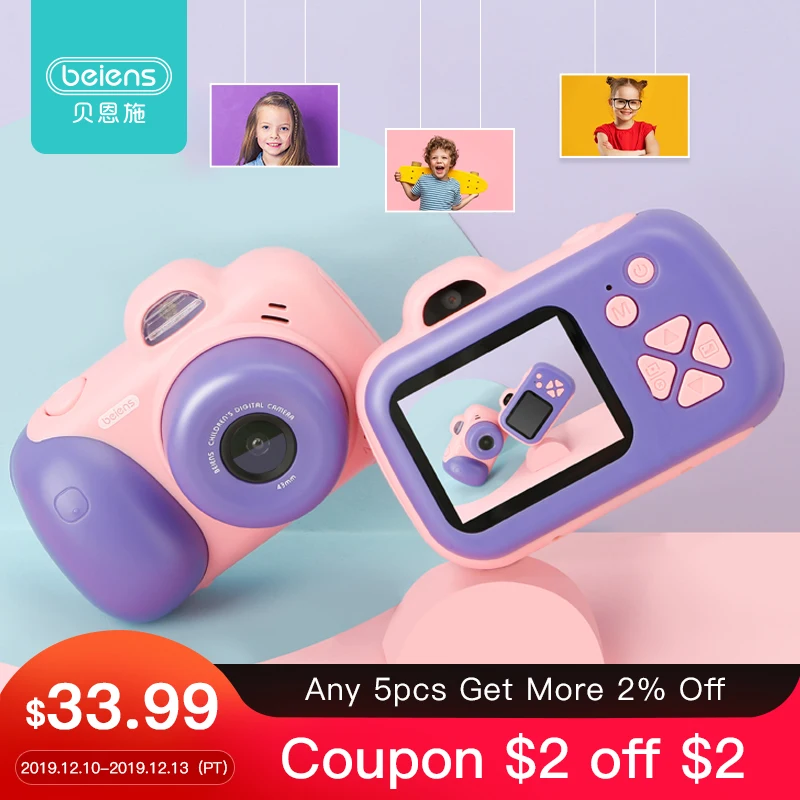 Cena Beiens dla dzieci aparat fotograficzny zabawki dla dzieci fajne fotografia cyfrowa kamera zabawki edukacyjne dla dzieci 12 języków 32G obsługiwane prezenty urodzinowe