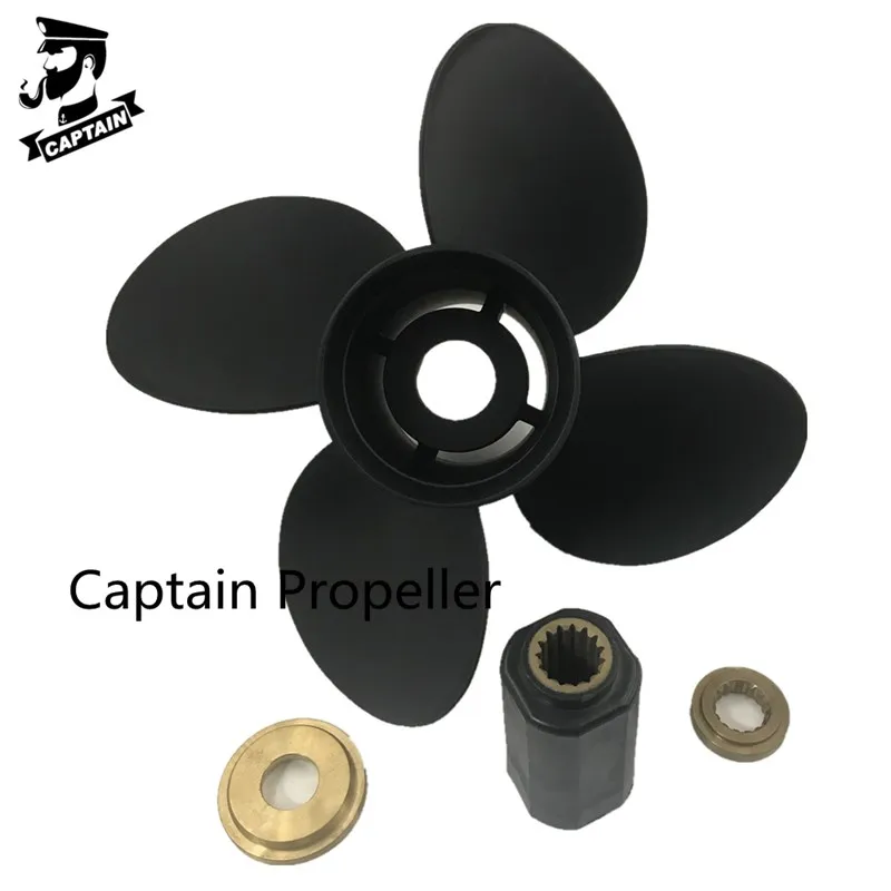 Captain Propeller 4 Blade 13x17 Fit Yamaha Outboard Engines 50-130HP Aluminum 15 Tooth Spline RH