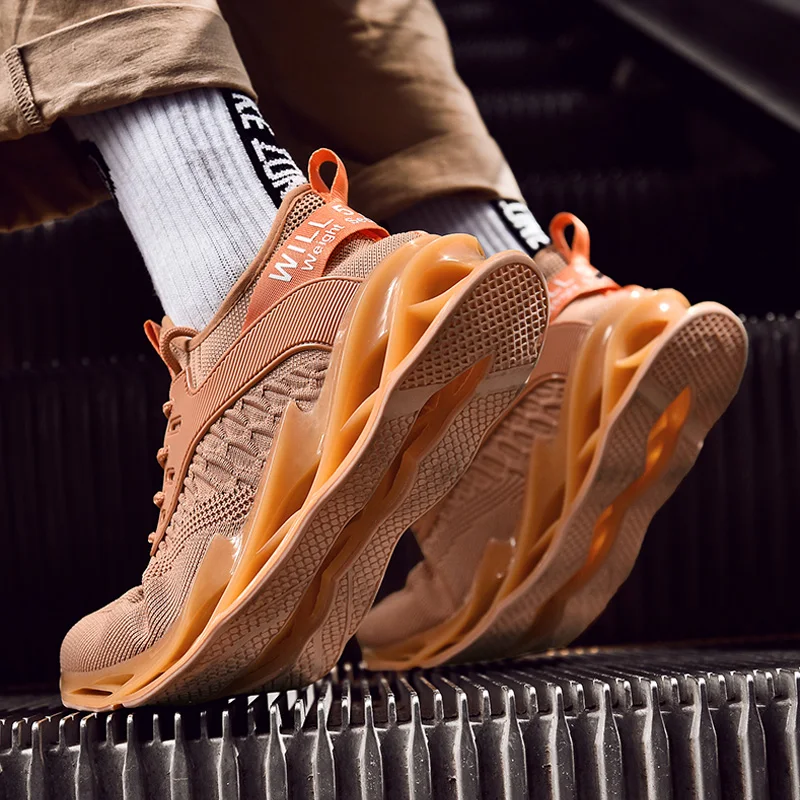 Men's sports shoes mesh breathable casual running shoes Korean lace-up non-slip gym training shoes student tide shoes