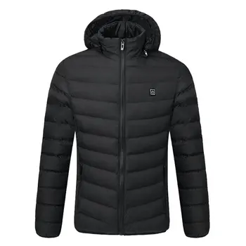 

High Quality Heated Jackets Vest Down Cotton Mens Women Outdoor Coat USB Electric Heating Hooded Jackets Warm Winter ThermalCoat