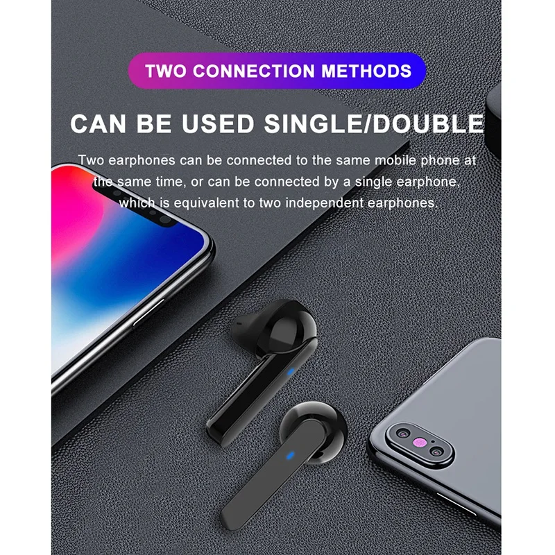 Bluetooth Earphones with Microphone 5 0 HIFI Mini Noise Cancelling TWS Earbuds Waterproof Wireless Headphones