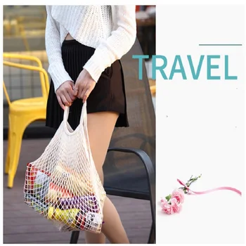 

Colourful Mesh Vegetable Bags Produce Bag Reusable Cotton Mesh Vegetable Storage Bag Kitchen Fruit Vegetable Dropshipping