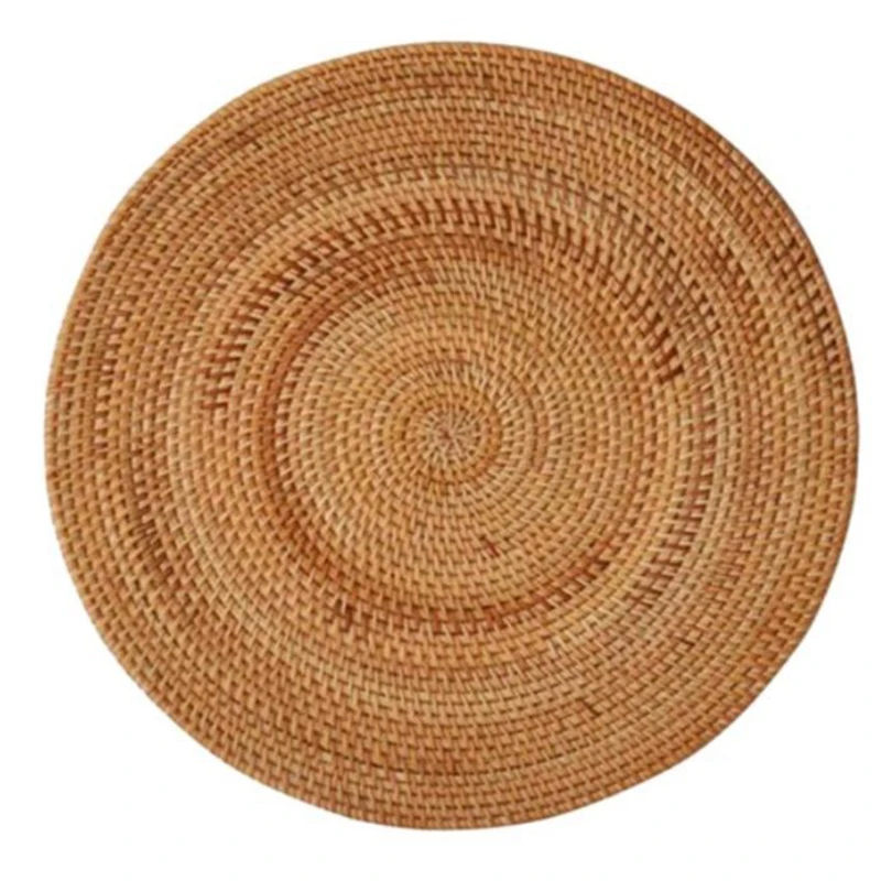 Rattan Woven Placemats Table Mats Non Slip Heat Resistant Place Mat Wicker Placemat Trivets for Hot Dishes Round 40cm | Дом и сад