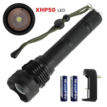 

High Power 2500 Lumens Zoomable LED Torch XHP50 5 Mode Flash Light Waterproof Tactical Lantern for Hunting Camping