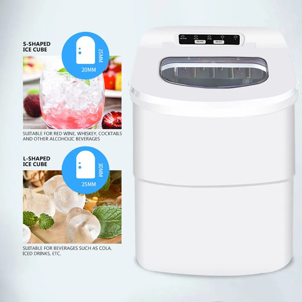 The New Home Small Ice Machine 16 Kg Manual Water Injection Ice Cube Machine Quick Making