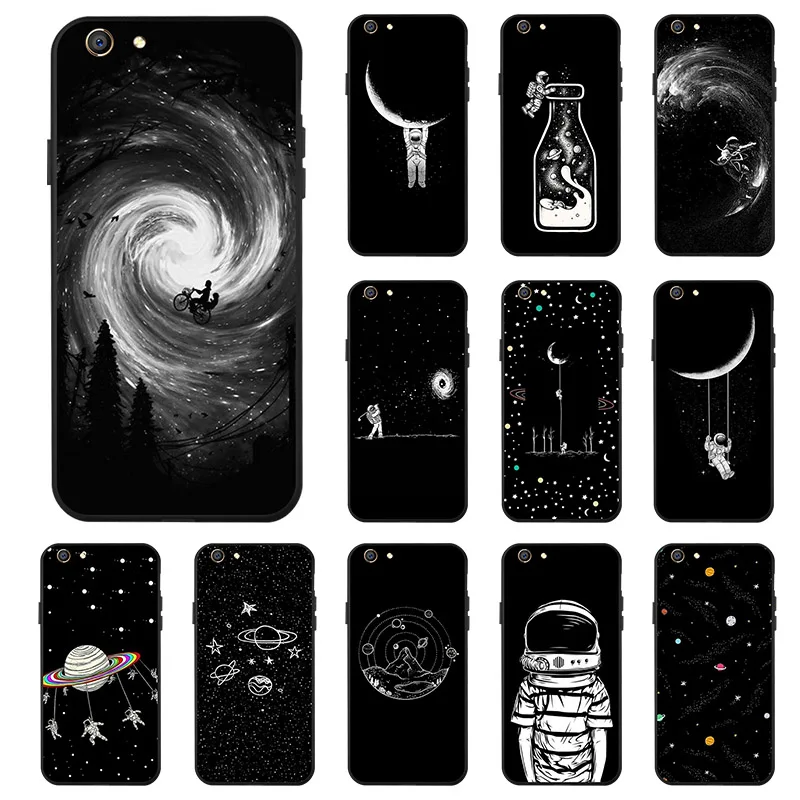 

Astronaut Black TPU Case For Oppo Realme 3 2 Pro Reno F11 A7A79 R9s Plus Funda For Oppo R17 A39 A3 A33 A37 Silicone Back Cover