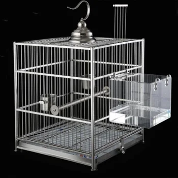 

Portable Parrots Bird Bathtub Transparent Parakeets Cockatiel Spacious Acrylic House Shower Pet Supplies Cage With Hanging Hooks