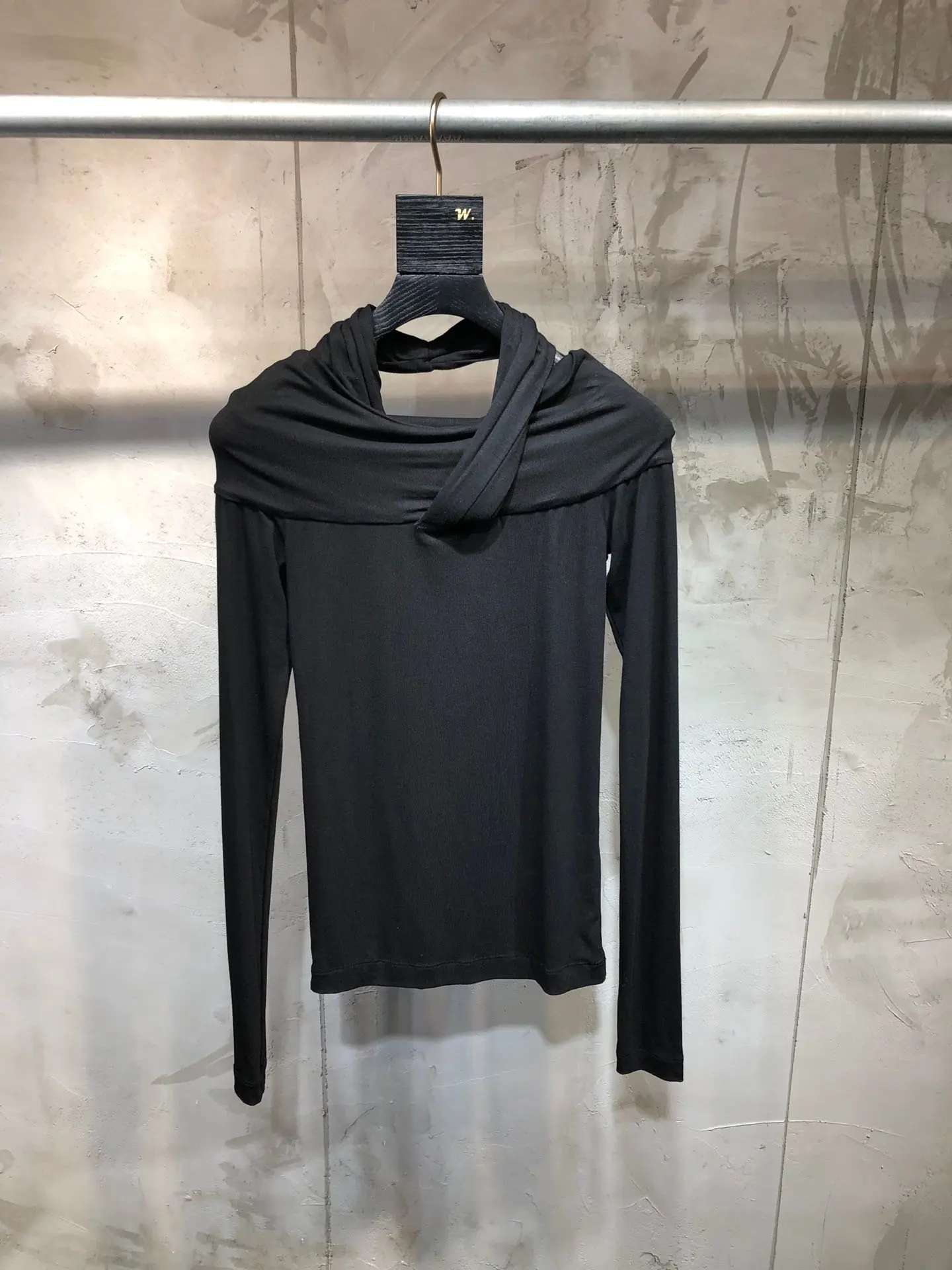 new ladies fashion long-sleeved sexy casual solid color bottoming shirt 1012