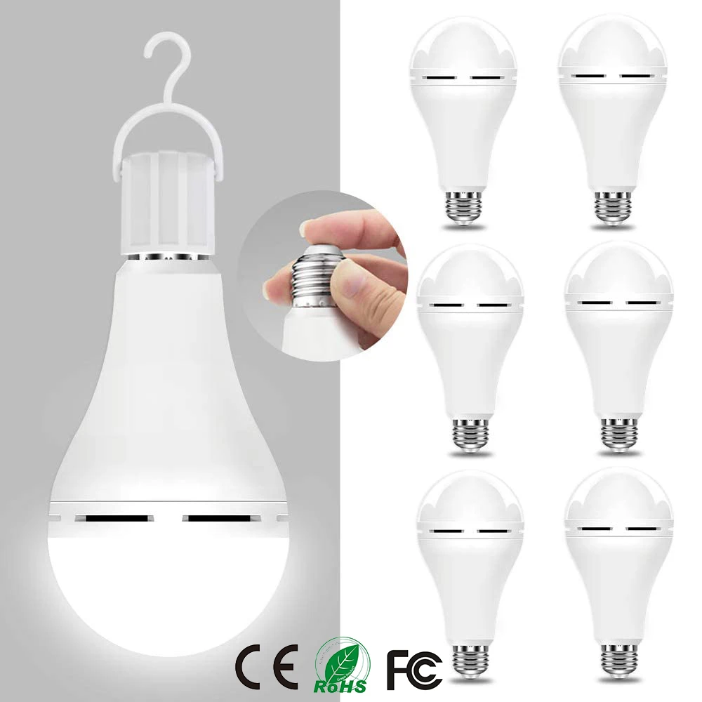 de luz recargable de emergencia para casa y tienda de campaña, bombillas LED de 9W/12W, 1200mAh, 10 Uds.|Luces de - AliExpress