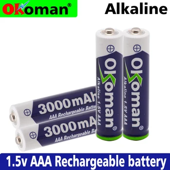 

New Brand 3000mah 1.5V AAA Alkaline Battery AAA rechargeable battery for Remote Control Toy light Batery Smoke free shipping