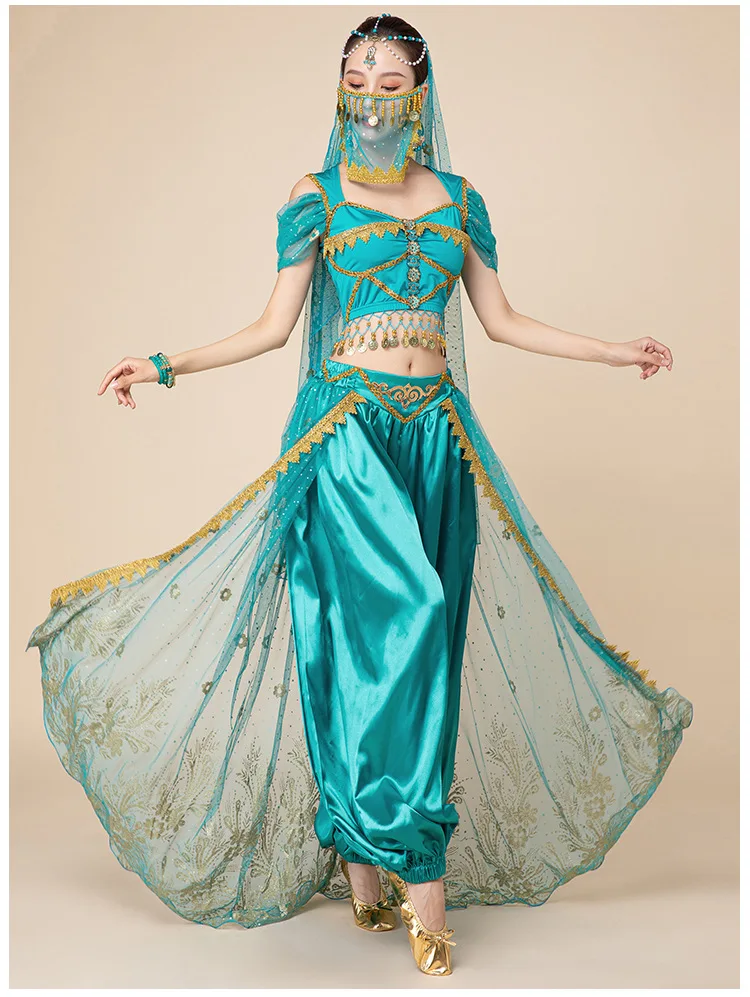 Girls' Aladdin Genie Lamp Princess Jasmine Dress - 4kigu