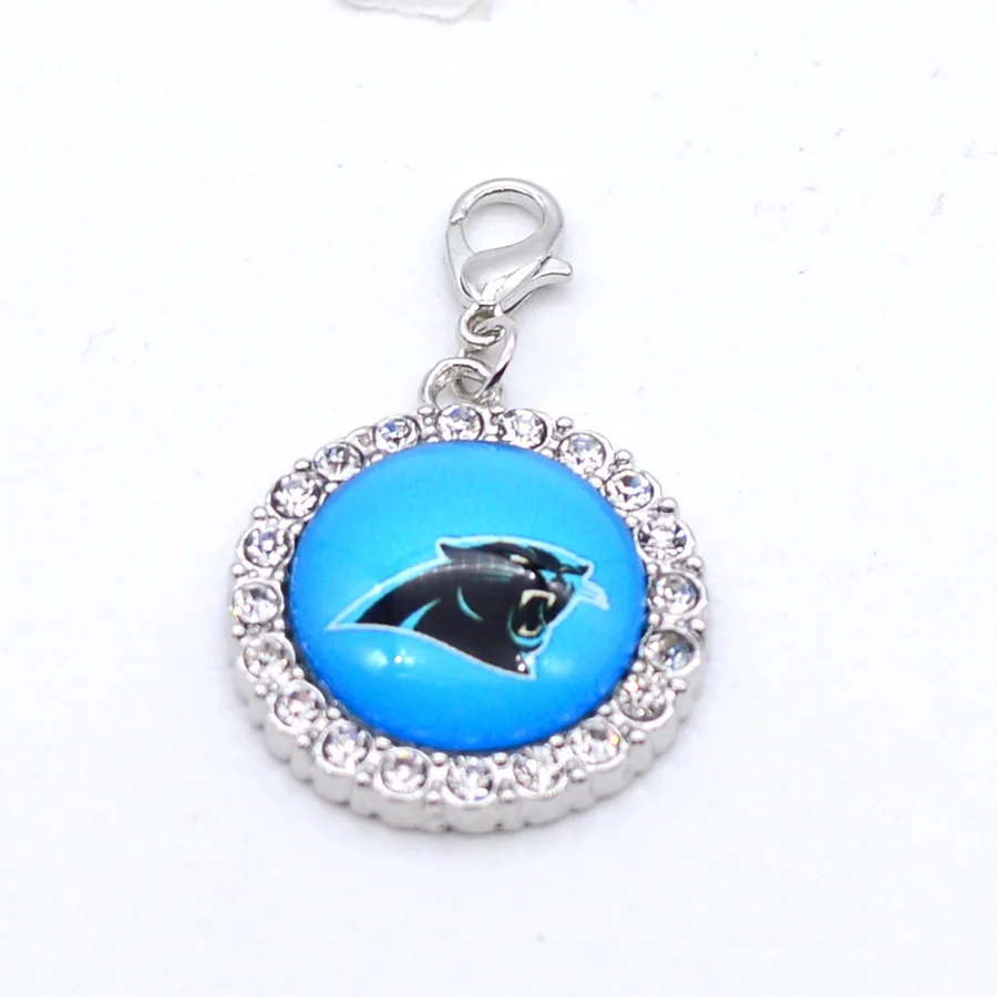 Серебряные подвески, стразы, подвески Carolina Panthers, подвески для браслета, ожерелья для женщин и мужчин, футбольные болельщики Paty Fashion