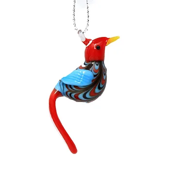

Lampworking Murano Glass Bird Figurine ornament Custom Handmade art mini cute animal Pendant home fairy garden decor accessories