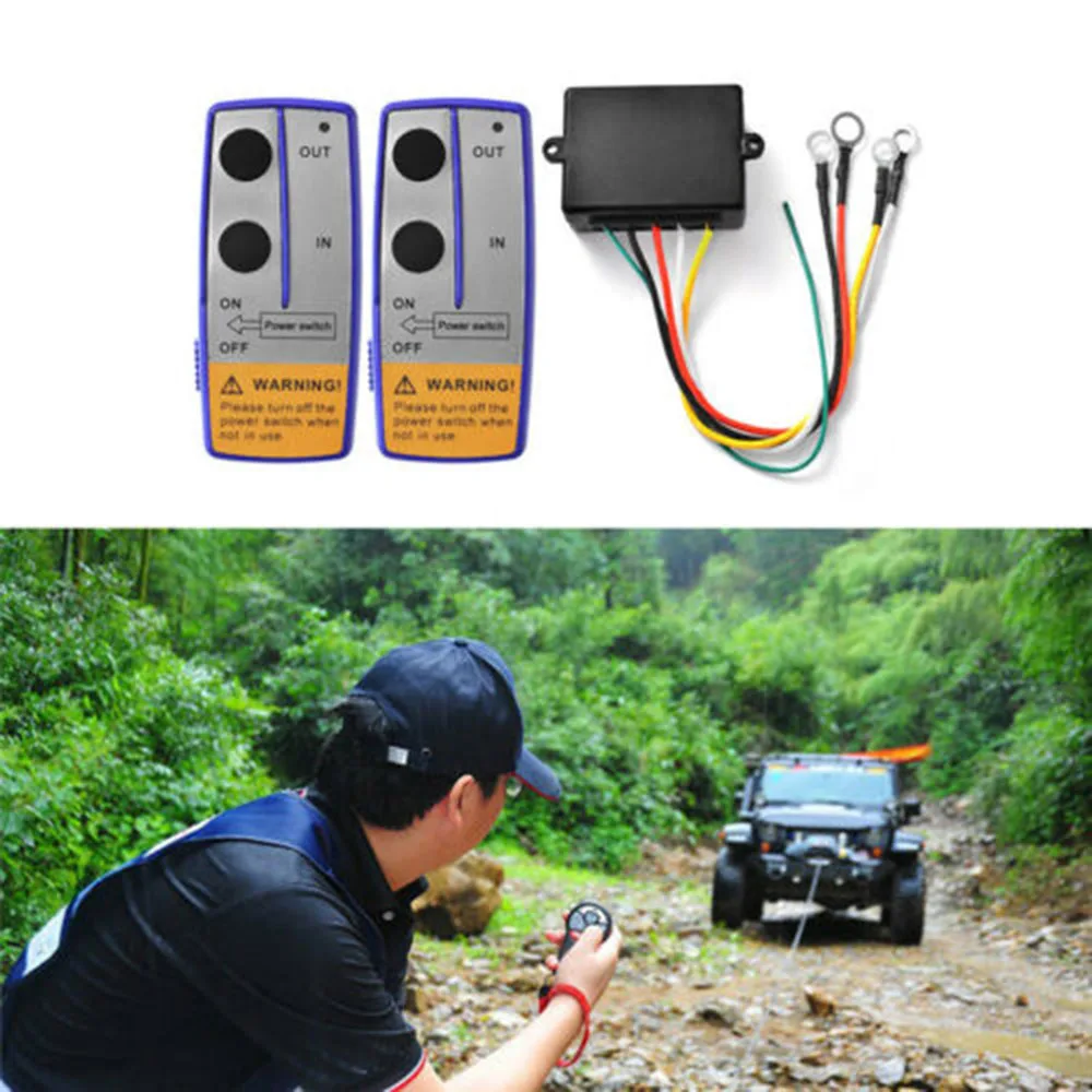 

Universal Car Truck 100 ft DC 12/24V Wireless Winch Remote Control Switch New