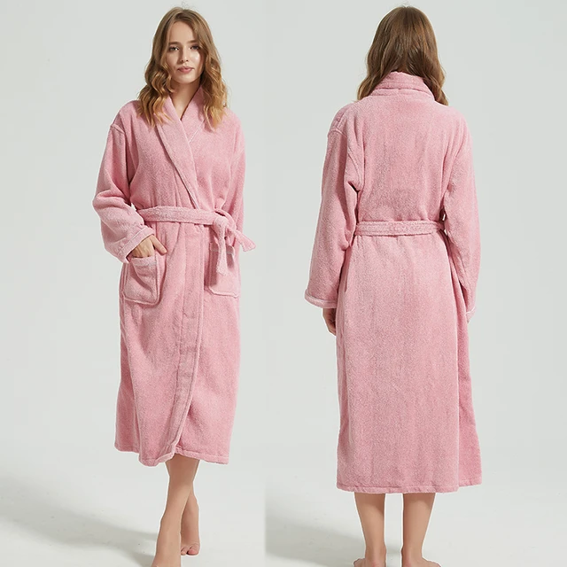 Pink Kirby Long Robes Women's Dressing Gown Winter Thick Warm Bathrobe  Female Coral Fleece Dinosaur Kimono Nightwear Sleepwear - AliExpress