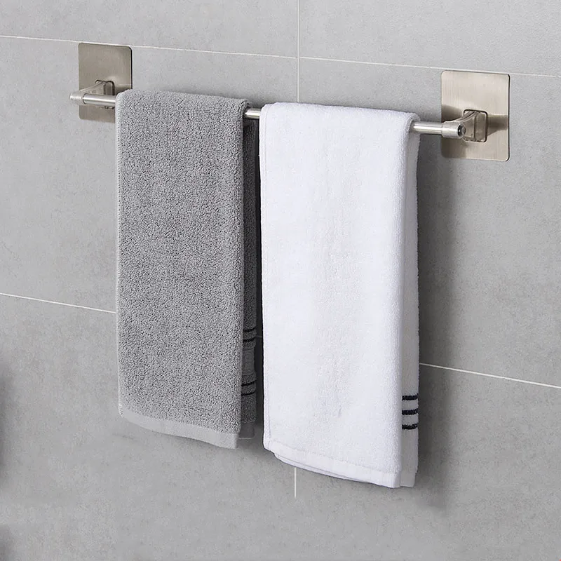 Self Adhesive Stainless Steel Bath Towel Holder Wall Mounted Kitchen
