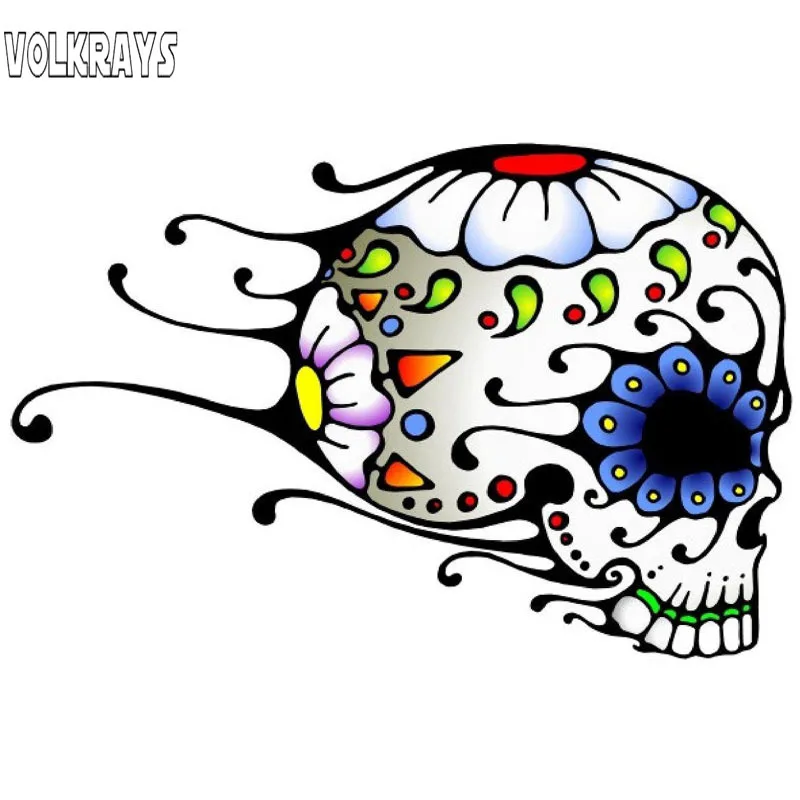 Автомобильная наклейка Volkrays День мертвых рокабилли рок винтажная сахарная череп