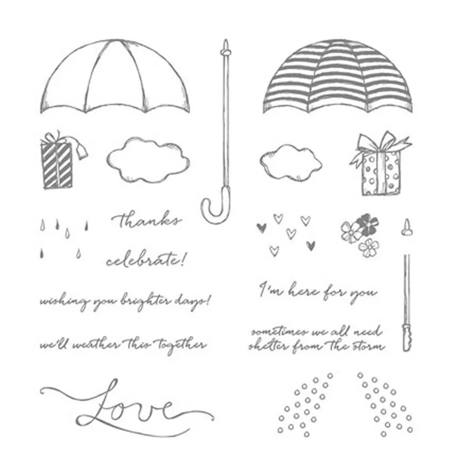 11*16 прозрачный штамп Love for Unbrella, Прозрачная силиконовая печать для рукоделия, скрапбукинг, изготовление открыток, фотоальбом, украшение, ремесло, стамм