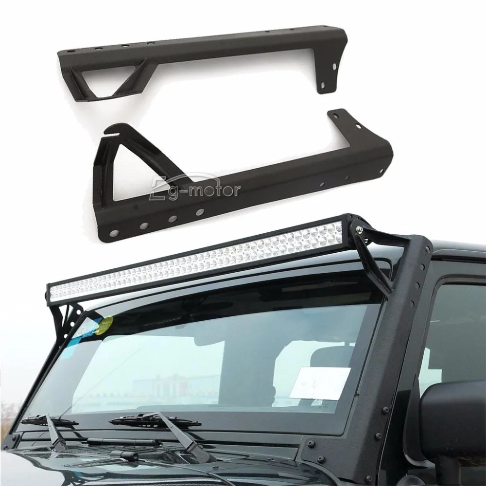 Лобовое стекло 5" прямой светодиодный световой бар Монтажный кронштейн для Jeep JK 07-15 Wrangler