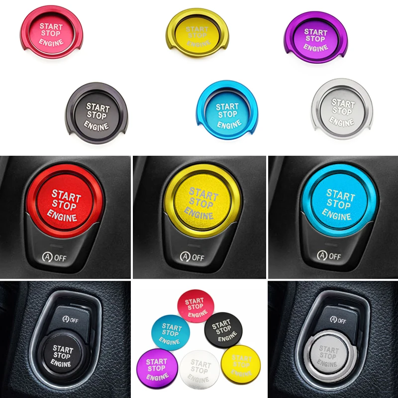 

6 Styles Car Engine Start Stop Button Cover Ring Sticker Auto Decoration Accessories For BMW E46 E60 E39 F20 F21 F30 F31 F10