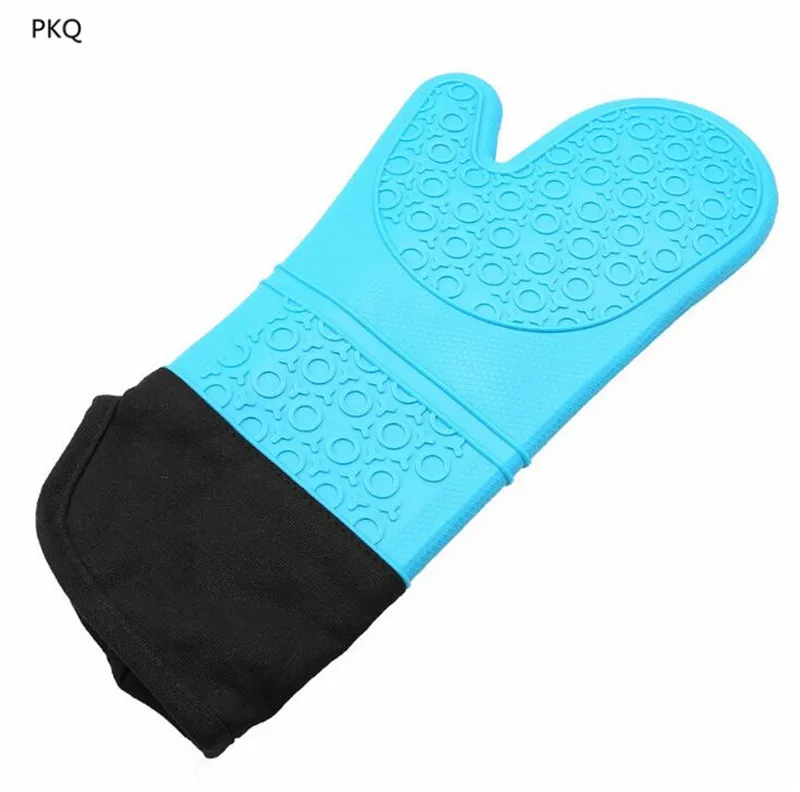 1 шт. силиконовая кухонная перчатка для печи Potholder с удлиненными холщовыми рукавами для гриля и барбекю 37,5*18 см