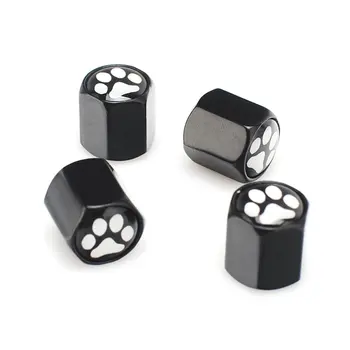 

4PCS Footprint Bear Claw Buckle Tire Decoration Corrosion Resistant Durable Anti-metal Installation Tire Cap