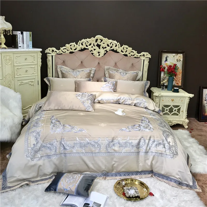 Роскошные жаккардовые постельное белье queen/king size комплект постельного белья 4/6/10 шт. пододеяльник комплекты толстые Постельное белье из хлопка набор - Цвет: 5