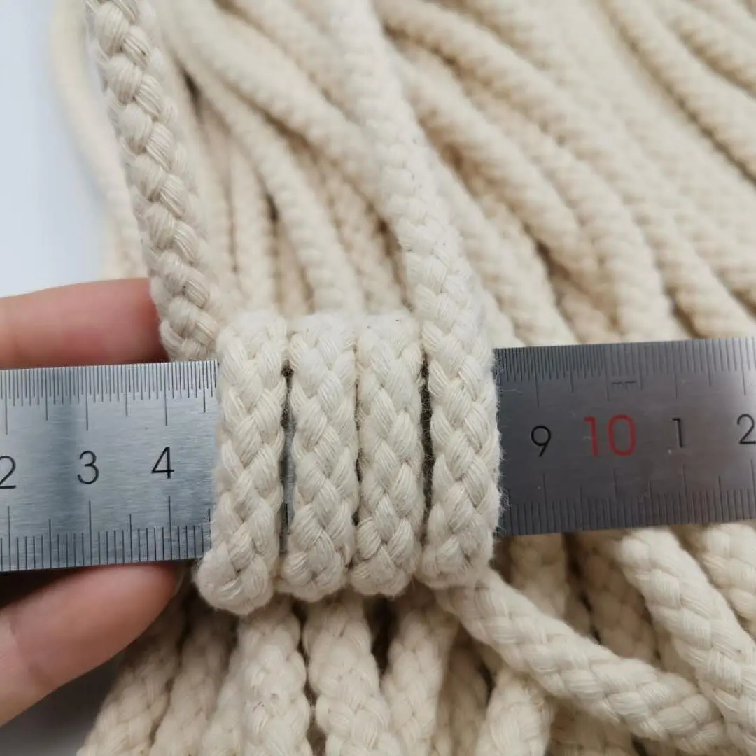 braided cord-cotton braided rope diamond style 10mm natural white for macrame bag artisan designer