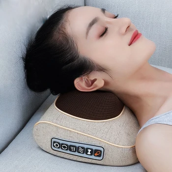 

Portable small neck massage pillow Electric multi-function Infrared heating massager Tools to slow down spinal pain