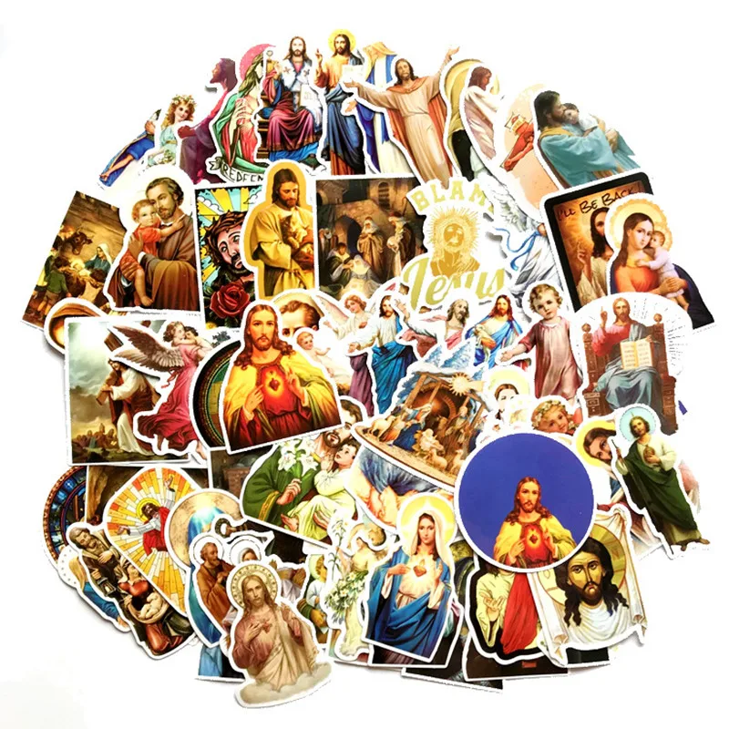 

68Pcs Christian Savior Maria Jesus Stickers For Guitar Luggage Notebook Phone Skateboard Motorcycle Bike Helmet Graffiti Sticker