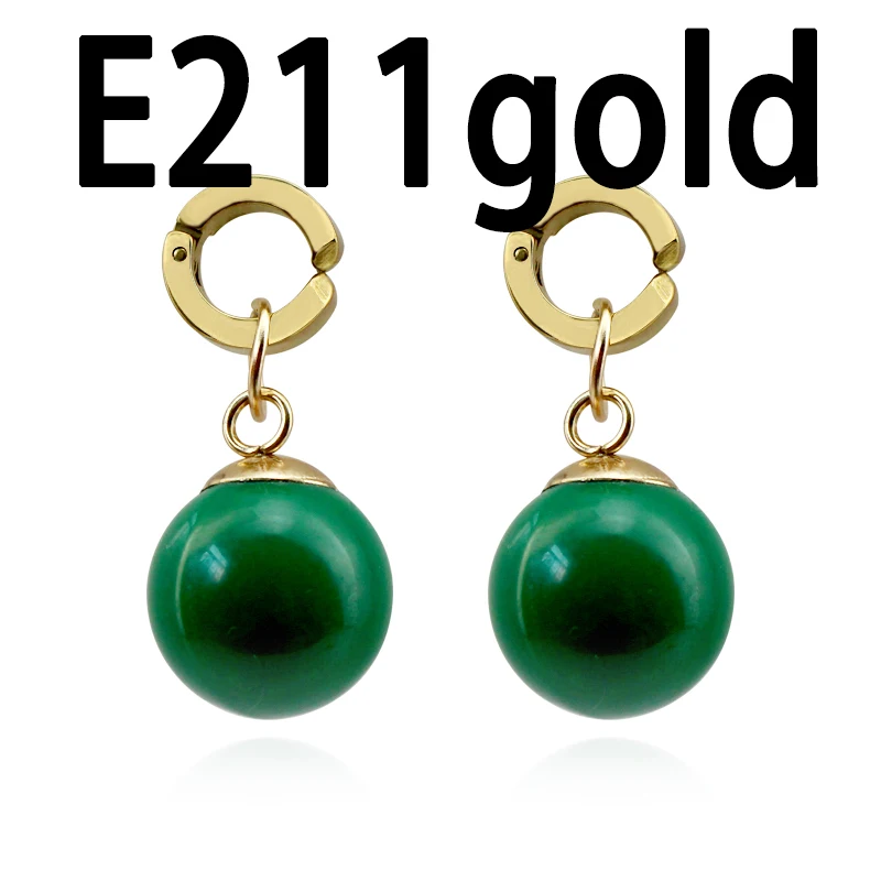 New Super Vegetto Potara Earrings Green And Yellow Bead Dangle Ear Clip for  Women Men Jewelry